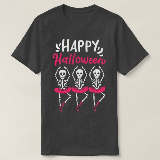 Halloween Ballet Dancer Skeleton Spooky T-shirt (Design voorkant)