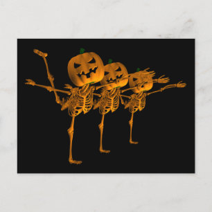 Halloween Ballet Dancing Skeletten Briefkaart