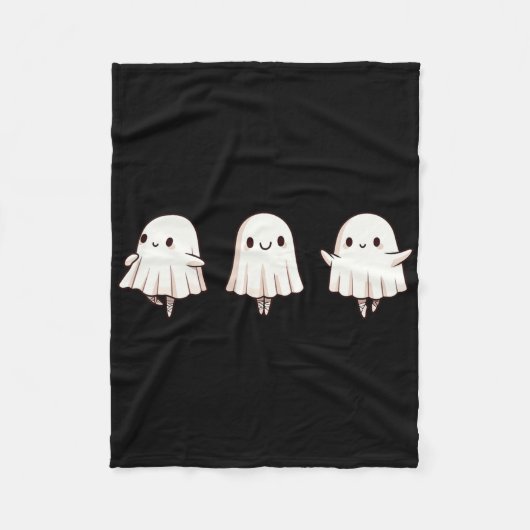 Halloween Ballet Ghost Ballet Dancer Spooky Dance Fleece Deken (Voorkant)