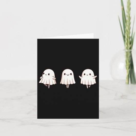 Halloween Ballet Ghost Ballet Dancer Spooky Dance Kaart (Voorkant)