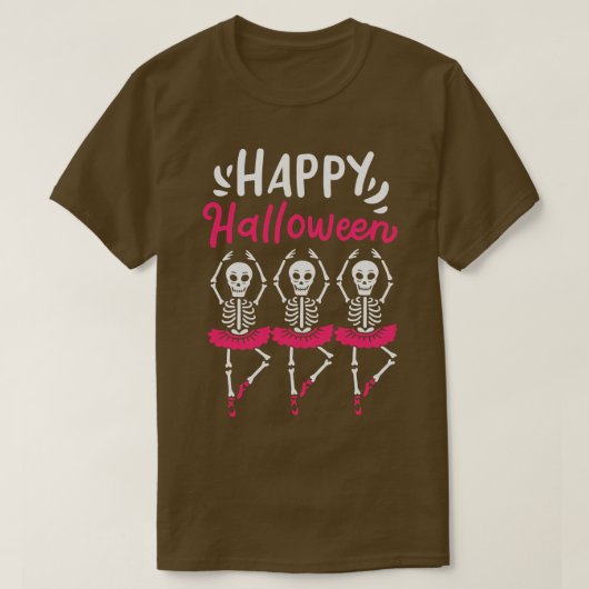 Halloween balletdanser skelet griezelig t-shirt (Design voorkant)