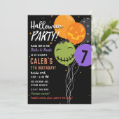 Halloween Ballonnen Feestelijke Leuke Leuke Verjaa Kaart (Staand voorkant)