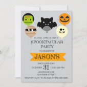 Halloween ballonnen speels verjaardagsfeest kaart (Voorkant)