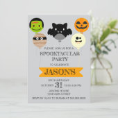 Halloween ballonnen speels verjaardagsfeest kaart (Staand voorkant)