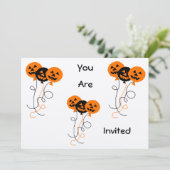 Halloween Ballons Invatations Kaart (Staand voorkant)