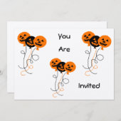 Halloween Ballons Invatations Kaart (Voorkant / Achterkant)