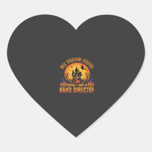 Halloween Band Dirigent Heks Bezem Spookhuis Hart Sticker