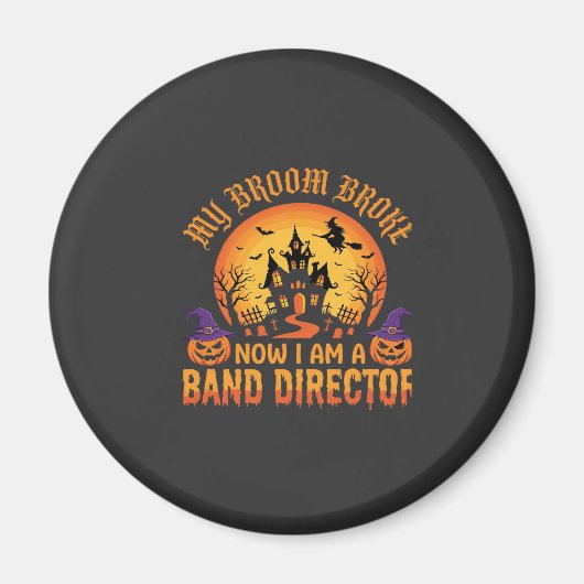 Halloween Band Dirigent Heks Bezem Spookhuis Magneet (Voorkant)