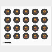 Halloween Band Dirigent Heks Bezem Spookhuis Ronde Sticker (Vel)