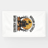 Halloween Band Dirigent Heks Geheime Huis Ontwerp Spandoek (Horizontaal)
