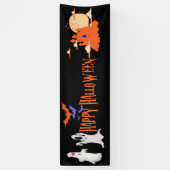Halloween Banner | Gehakt huis, vleermuizen, geest (Verticaal)