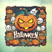 Halloween-Banner mit Kürbissen und Geistern -  Raamsticker (Vel 3)