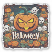 Halloween-Banner mit Kürbissen und Geistern -  Sticker (Voorkant)