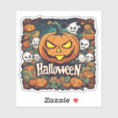 Halloween-Banner mit Kürbissen und Geistern -  Sticker (Vel)