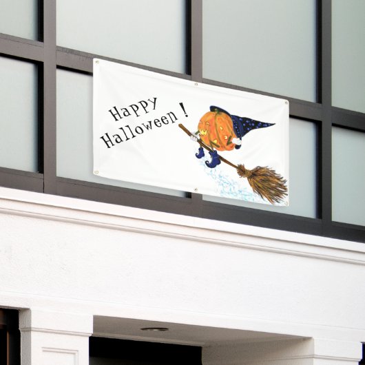 Halloween Banner Witch Pumpkin-vliegkamer (Buitenkant Gebouw)
