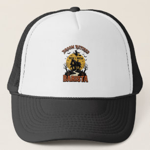 Halloween Barista T-shirt Grappige Heks Koffie Pun Trucker Pet