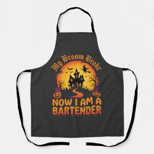 Halloween Barman Geestenhuis Heks Pompoen Ontwerp Schort