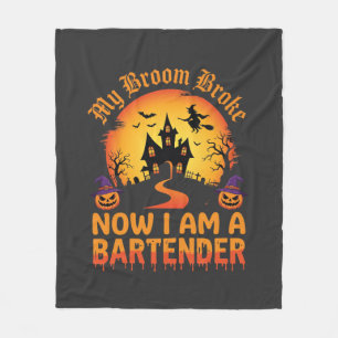 Halloween Barman Gehaante Huis Heks Pompoen Ontwer Fleece Deken