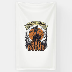 Halloween Barman Shirt Grappige Heks Bezem Bar Pun Spandoek