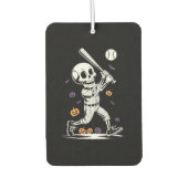 Halloween Baseball Skeleton Hitting Luchtverfrisser (Voorkant)
