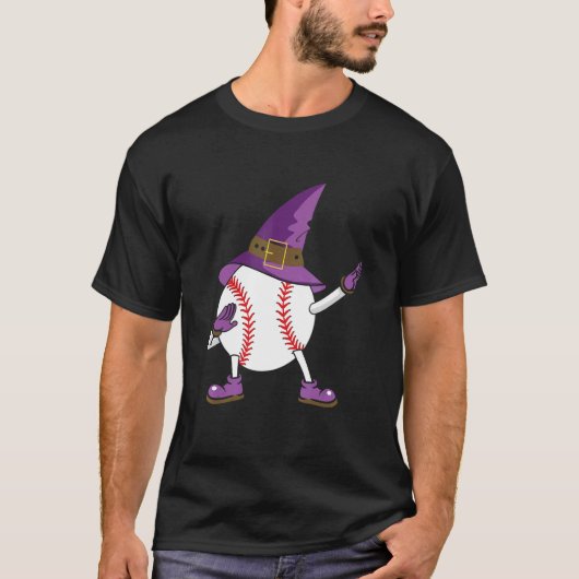 Halloween Baseball Witch Baseball Player Halloween T-shirt (Voorkant)