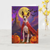 Halloween Basenji Dog Pumpkins eng Kaart (Gele Bloem)