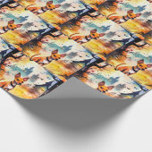 Halloween Basenji met pomkins Scary Cadeaupapier (Hoek)