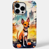 Halloween Basenji met pomkins Scary Case-Mate iPhone Case (Achterkant)