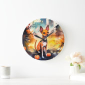 Halloween Basenji met pomkins Scary Grote Klok (Huis)