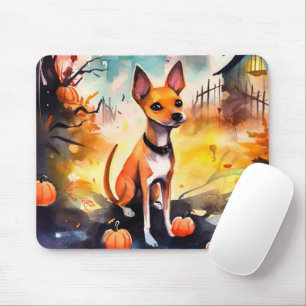 Halloween Basenji met pomkins Scary Muismat