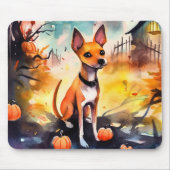 Halloween Basenji met pomkins Scary Muismat (Voorkant)