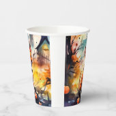 Halloween Basenji met pomkins Scary Papieren Bekers (Links)