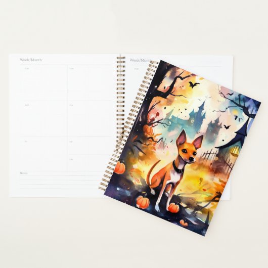Halloween Basenji met pomkins Scary Planner (Display)