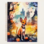 Halloween Basenji met pomkins Scary Planner (Voorkant)
