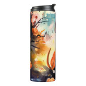 Halloween Basenji met pomkins Scary Thermosbeker (Gedraaid links)