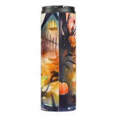 Halloween Basenji met pomkins Scary Thermosbeker (Achterkant)