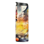 Halloween Basenji met pomkins Scary Thermosbeker (Geroteerd rechts)