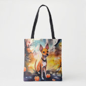 Halloween Basenji met pomkins Scary Tote Bag (Voorkant)