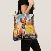 Halloween Basenji met pomkins Scary Tote Bag (Dichtbij)