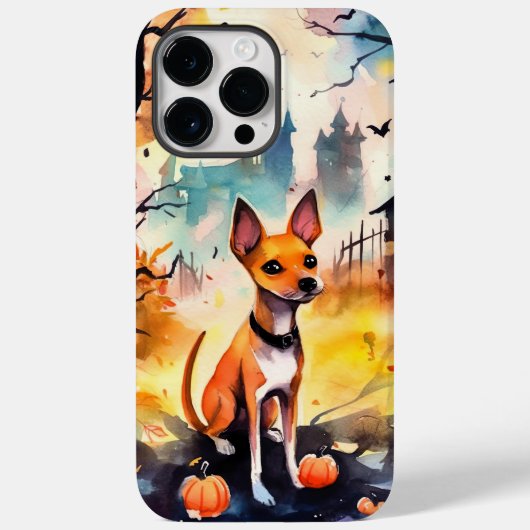 Halloween Basenji met pompoenen eng  Case-Mate iPhone Case (Achterkant)