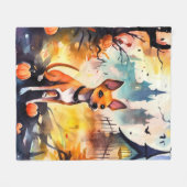 Halloween Basenji met pompoenen eng  Fleece Deken (Voorkant (Horizontaal))