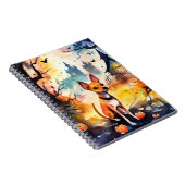 Halloween Basenji Met Pompoenen Eng Notitieboek (Rechterzijde)