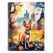Halloween Basenji Met Pompoenen Eng Notitieboek (Voorkant)