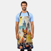 Halloween Basenji met pompoenen eng Schort (Gedragen)