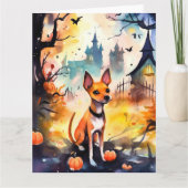 Halloween Basenji met pompoenen griezelig Kaart (Voorkant)