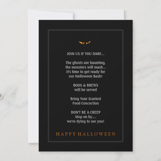 Halloween Bash Ghoulish Party Invitation Kaart (Achterkant)