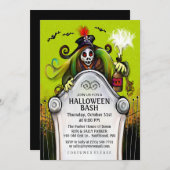 Halloween Bash Ghoulish Party Invitation Kaart (Voorkant / Achterkant)