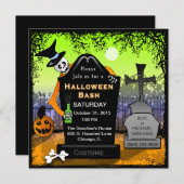 Halloween Bash Graveyard Uitnodiging (Voorkant / Achterkant)