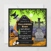 Halloween Bash Graveyard Uitnodiging (Voorkant)