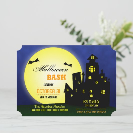 Halloween Bash Haunted Castle | Vetten | Moon Kaart (Staand voorkant)